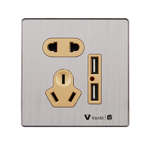 五孔插座（USB）（银色拉丝）YH-NS110.jpg